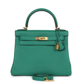 Hermes Kelly Retourne 28 Vert Vertigo Clemence Gold Hardware