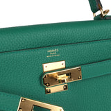 Hermes Kelly Retourne 28 Vert Vertigo Clemence Gold Hardware