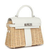 Hermes Mini Picnic Kelly 20 White Swift Palladium Hardware