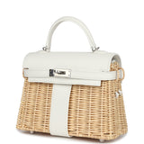 Hermes Mini Picnic Kelly 20 White Swift Palladium Hardware