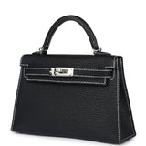 Hermes Special Order (HSS) Kelly Sellier 20 Black Chevre Mysore Palladium Hardware