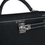 Hermes Special Order (HSS) Kelly Sellier 20 Black Chevre Mysore Palladium Hardware