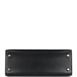 Hermes Kelly Sellier 25 Black Box Gold Hardware