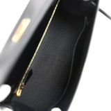 Hermes Kelly Sellier 25 Black Box Gold Hardware