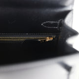 Hermes Kelly Sellier 25 Black Box Gold Hardware