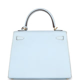 Hermes Kelly Sellier 25 Bleu Brume Epsom Gold Hardware