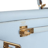 Hermes Kelly Sellier 25 Bleu Brume Epsom Gold Hardware