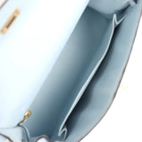 Hermes Kelly Sellier 25 Bleu Brume Epsom Gold Hardware