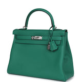 Hermes Kelly Retourne 32 Vert Vertigo Clemence Palladium Hardware