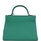 Hermes Kelly Retourne 32 Vert Vertigo Clemence Palladium Hardware