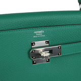 Hermes Kelly Retourne 32 Vert Vertigo Clemence Palladium Hardware