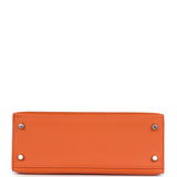 Hermes Kelly Sellier 25 Orange Epsom Palladium Hardware