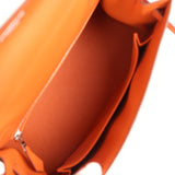 Hermes Kelly Sellier 25 Orange Epsom Palladium Hardware