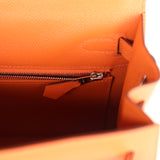 Hermes Kelly Sellier 25 Orange Epsom Palladium Hardware