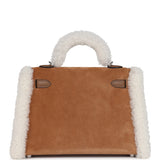 Hermes Teddy Kelly 20 Chamois Shearling and Swift Palladium Hardware