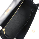 Pre-owned Hermes Kelly Sellier 25 Black Box Gold Hardware