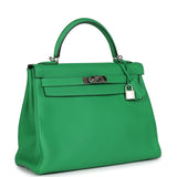 Pre-owned Hermes Kelly Retourne 32 Bambou Togo Palladium Hardware