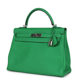 Pre-owned Hermes Kelly Retourne 32 Bambou Togo Palladium Hardware