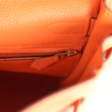 Vintage Hermes Kelly Retourne 32 Orange Togo Gold Hardware