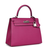 Hermes Kelly Sellier 25 Rose Pourpre Epsom Palladium Hardware