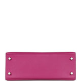 Hermes Kelly Sellier 25 Rose Pourpre Epsom Palladium Hardware