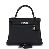 Hermes Kelly Retourne 28 Black Togo Palladium Hardware