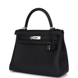 Hermes Kelly Retourne 28 Black Togo Palladium Hardware