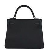 Hermes Kelly Retourne 28 Black Togo Palladium Hardware