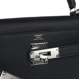 Hermes Kelly Retourne 28 Black Togo Palladium Hardware