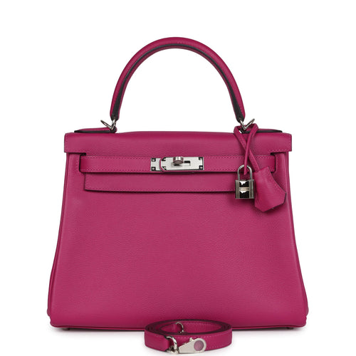 Hermes Kelly Retourne 28 Rose Poupre Evercolor Palladium Hardware