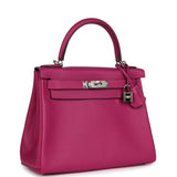 Hermes Kelly Retourne 28 Rose Poupre Evercolor Palladium Hardware