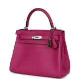 Hermes Kelly Retourne 28 Rose Poupre Evercolor Palladium Hardware