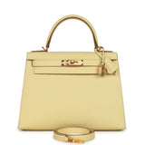 Hermes Kelly Sellier 28 Jaune Poussin Epsom Gold Hardware