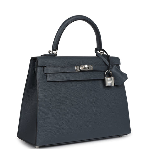 Hermes Kelly Sellier 25 Gris Misty Epsom Palladium Hardware