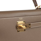 Hermes Kelly Sellier 28 Etoupe Epsom Gold Hardware