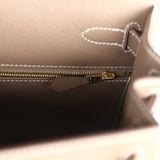 Hermes Kelly Sellier 28 Etoupe Epsom Gold Hardware