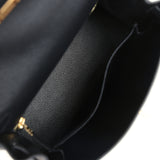 Hermes Kelly Sellier 25 Black Epsom Gold Hardware