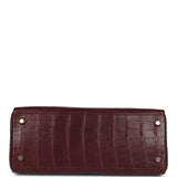 Hermes Kelly Retourne 28 Bordeaux Matte Alligator Gold Hardware