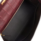 Hermes Kelly Retourne 28 Bordeaux Matte Alligator Gold Hardware