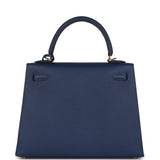 Hermes Kelly Sellier 25 Bleu Saphir Epsom Gold Hardware