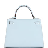 Hermes Kelly Sellier 28 Bleu Brume Epsom Palladium Hardware