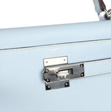 Hermes Kelly Sellier 28 Bleu Brume Epsom Palladium Hardware