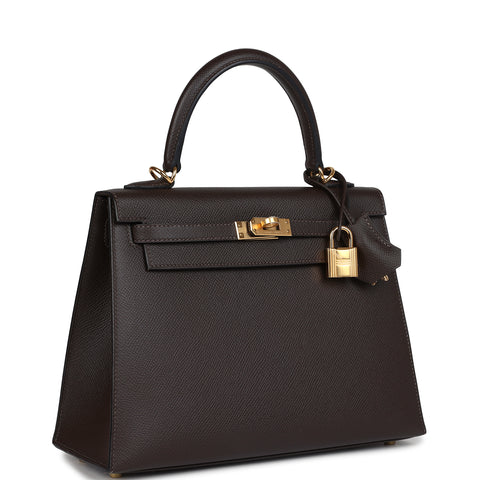 Hermes Kelly Sellier 25 Ebene Epsom Gold Hardware