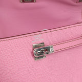 Pre-owned Hermes Micro Kelly 15 Bubblegum Epsom Palladium Hardware