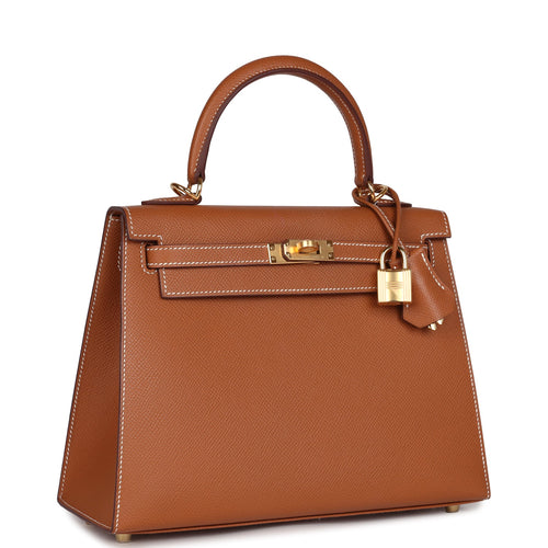 Hermes Kelly Sellier 25 Gold Epsom Gold Hardware