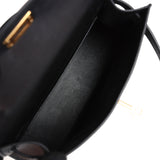 Pre-owned Hermes Kelly Sellier 20 Black Epsom Gold Hardware