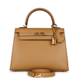 Hermes Kelly Sellier 25 Poussière Tadelakt Gold Hardware