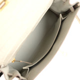 Pre-owned Hermes Kelly Retourne 25 Beton Matte Alligator Gold Hardware