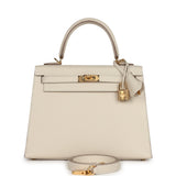 Hermes Kelly Sellier 25 Craie Epsom Gold Hardware