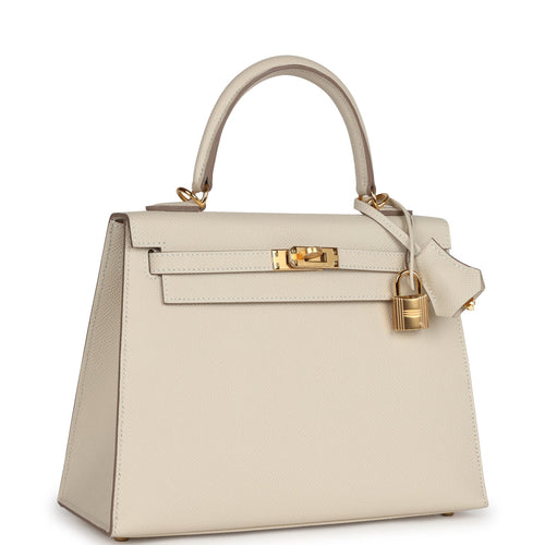 Hermes Kelly Sellier 25 Craie Epsom Gold Hardware